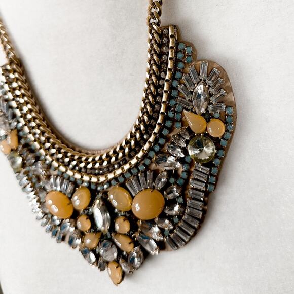 Stella & Dot Giverny Embroidered Bib Statement Necklace, EUC, MSRP $198 - Picture 7 of 9